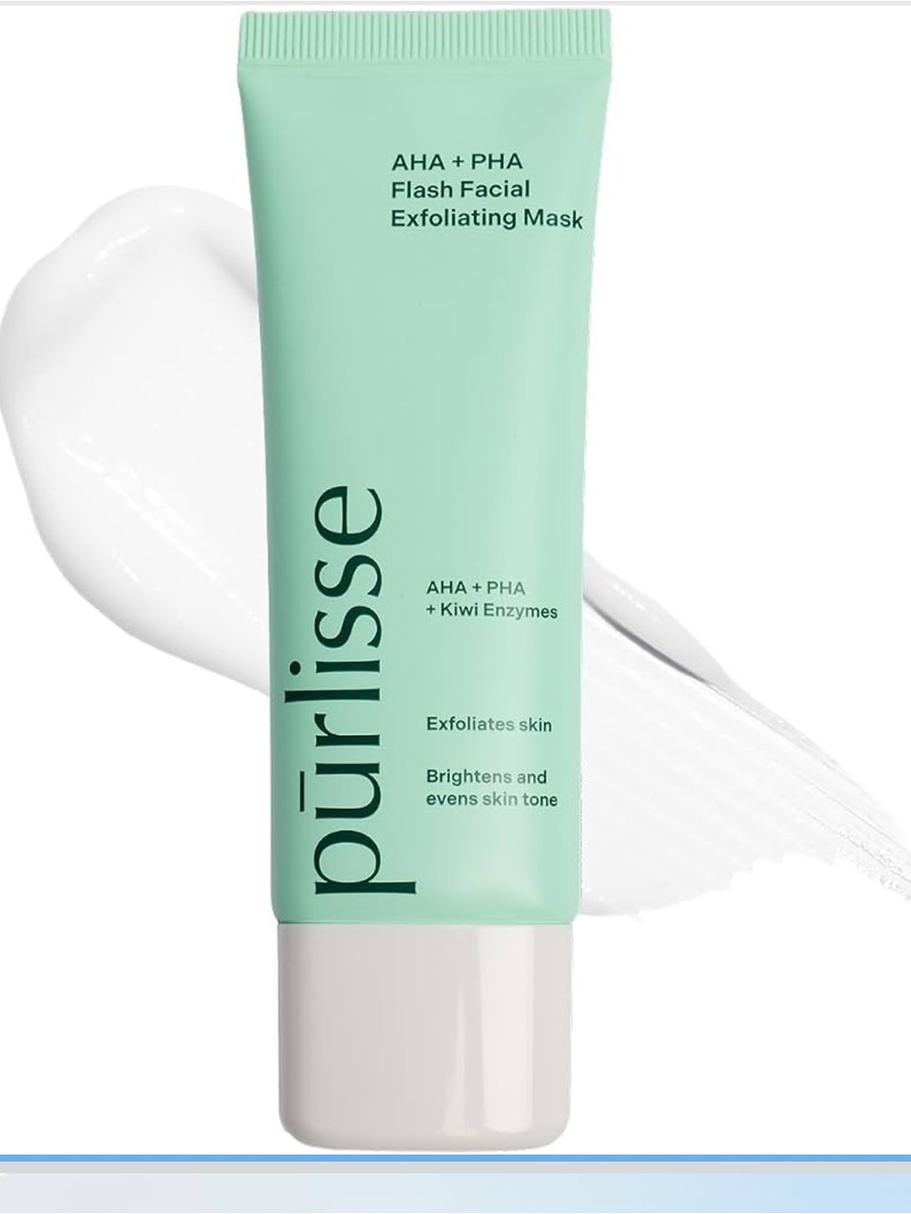 purlisse Mint Green Exfoliating Facial Mask - AHA + PHA Brightening